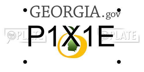 P1X1E Georgia License Plate