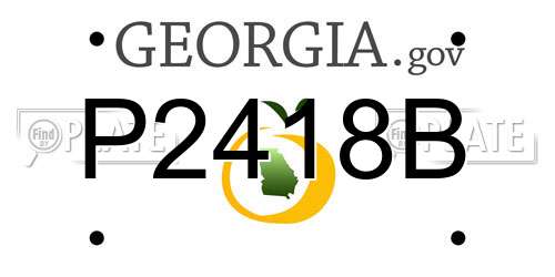 P2418B Georgia License Plate