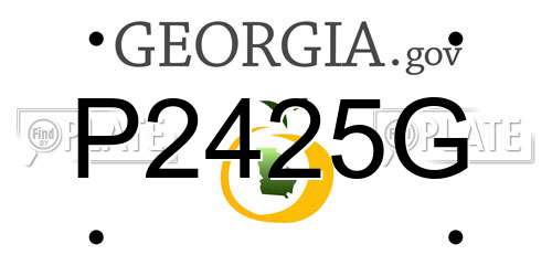 P2425G Georgia License Plate