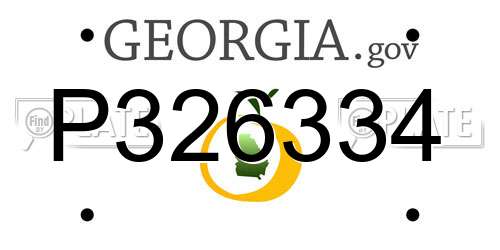 P326334 Georgia License Plate