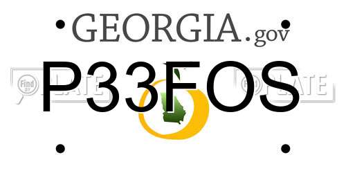 P33FOS Georgia License Plate