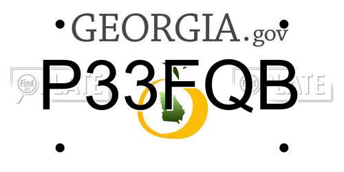 P33FQB Georgia License Plate