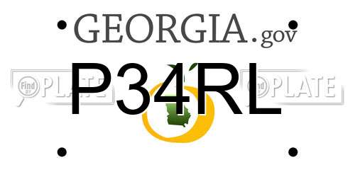 P34RL Georgia License Plate