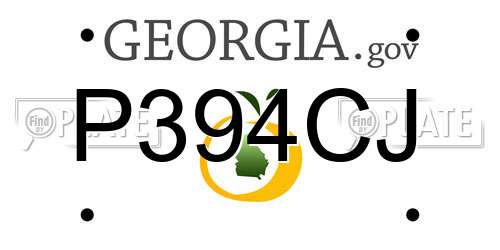 P394CJ Georgia License Plate