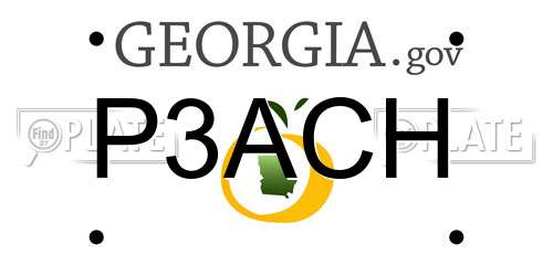 P3ACH Georgia License Plate
