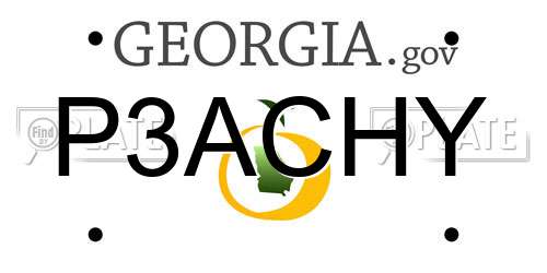 P3ACHY Georgia License Plate
