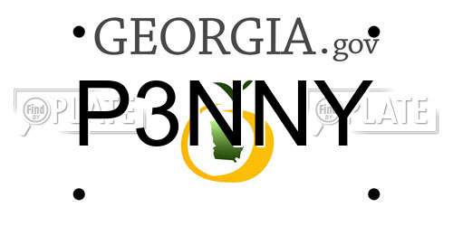 P3NNY Georgia License Plate