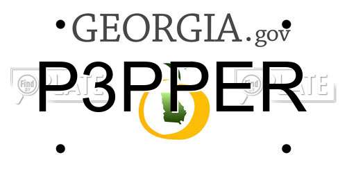 P3PPER Georgia License Plate