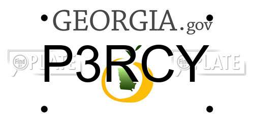 P3RCY Georgia License Plate
