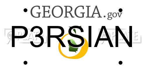 P3RSIAN Georgia License Plate