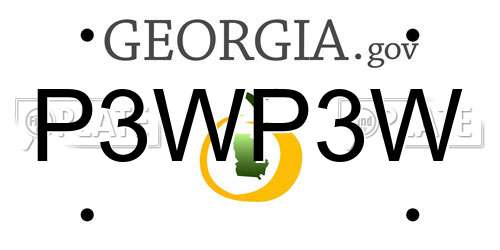 P3WP3W Georgia License Plate