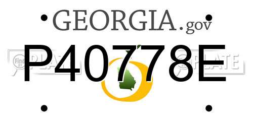 P40778E Georgia License Plate