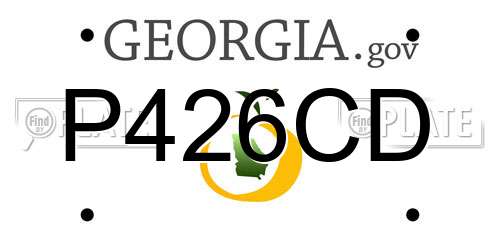 P426CD Georgia License Plate