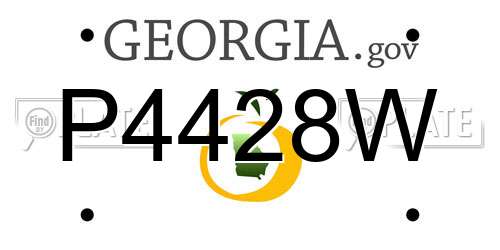 P4428W Georgia License Plate