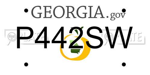 P442SW Georgia License Plate