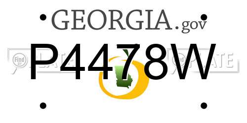 P4478W Georgia License Plate