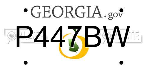P447BW Georgia License Plate