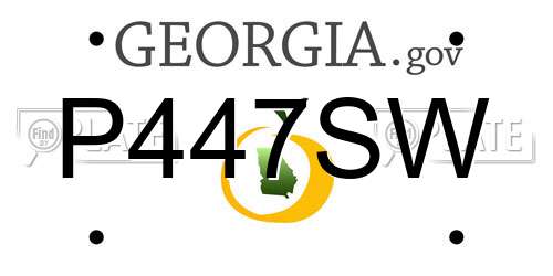 P447SW Georgia License Plate