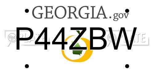 P44ZBW Georgia License Plate