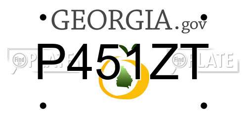 P451ZT Georgia License Plate