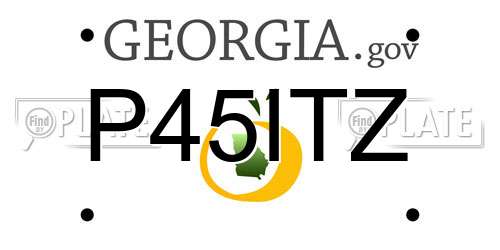 P45ITZ Georgia License Plate