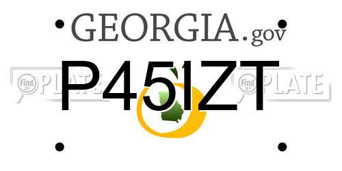 P45IZT Georgia License Plate