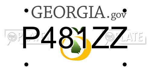 P481ZZ Georgia License Plate