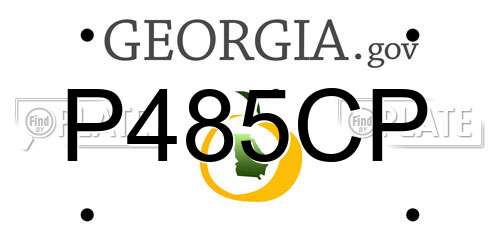P485CP Georgia License Plate