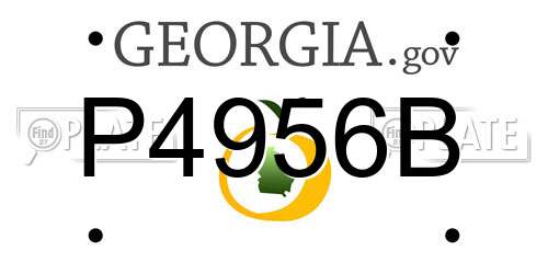 P4956B Georgia License Plate