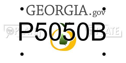 P5050B Georgia License Plate