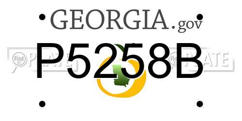 P5258B Georgia License Plate