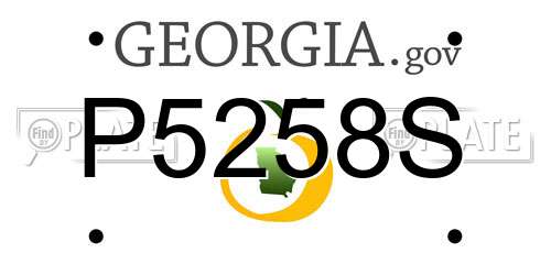 P5258S Georgia License Plate