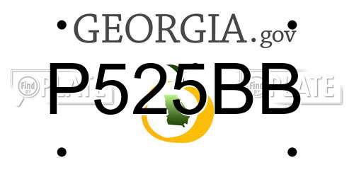P525BB Georgia License Plate