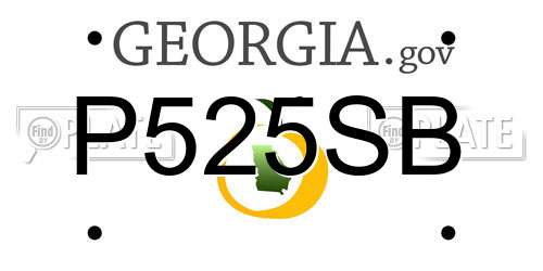 P525SB Georgia License Plate