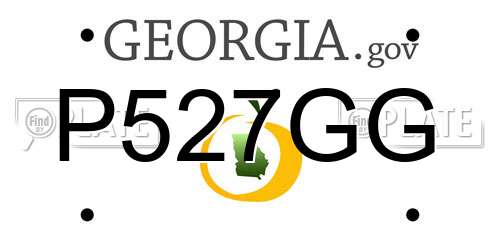 P527GG Georgia License Plate
