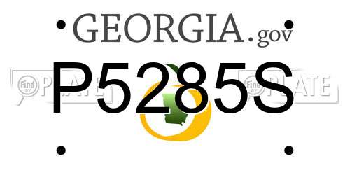 P5285S Georgia License Plate