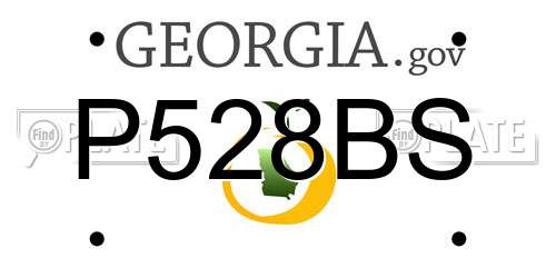 P528BS Georgia License Plate