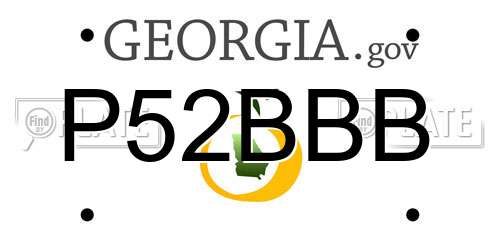 P52BBB Georgia License Plate