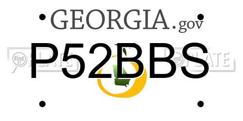P52BBS Georgia License Plate