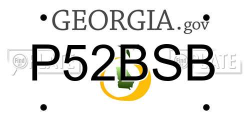 P52BSB Georgia License Plate