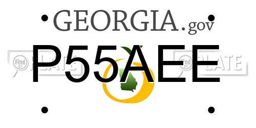 P55AEE Georgia License Plate