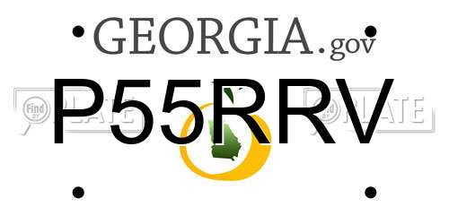 P55RRV Georgia License Plate