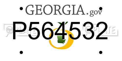 P564532 Georgia License Plate