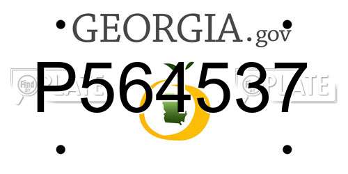 P564537 Georgia License Plate