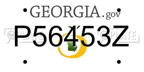 P56453Z Georgia License Plate