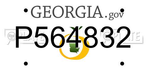 P564832 Georgia License Plate