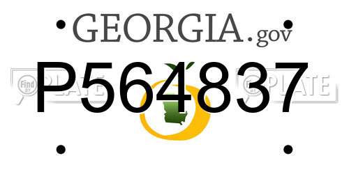 P564837 Georgia License Plate