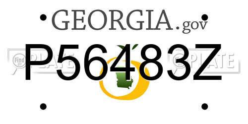 P56483Z Georgia License Plate