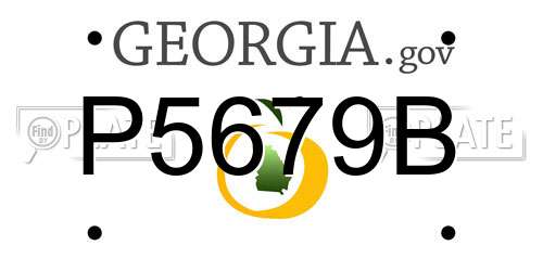 P5679B Georgia License Plate