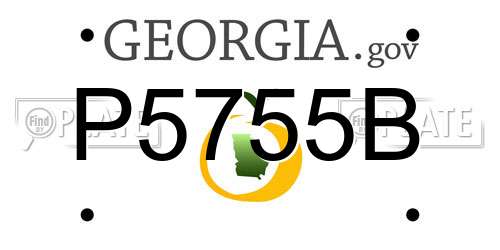 P5755B Georgia License Plate